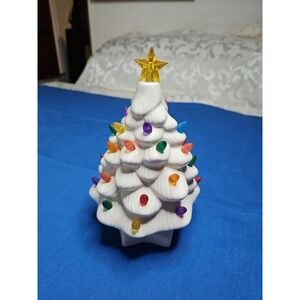 Mr. Christmas White Porcelain Christmas Tree LED Lighted Nostalgia 9.5" Tabletop